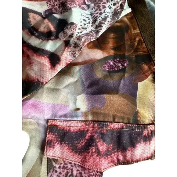 Rare Custo Barcelona Size Medium Multicolor Wearable Art Leopard Swan #Q3-4 - Picture 12 of 15